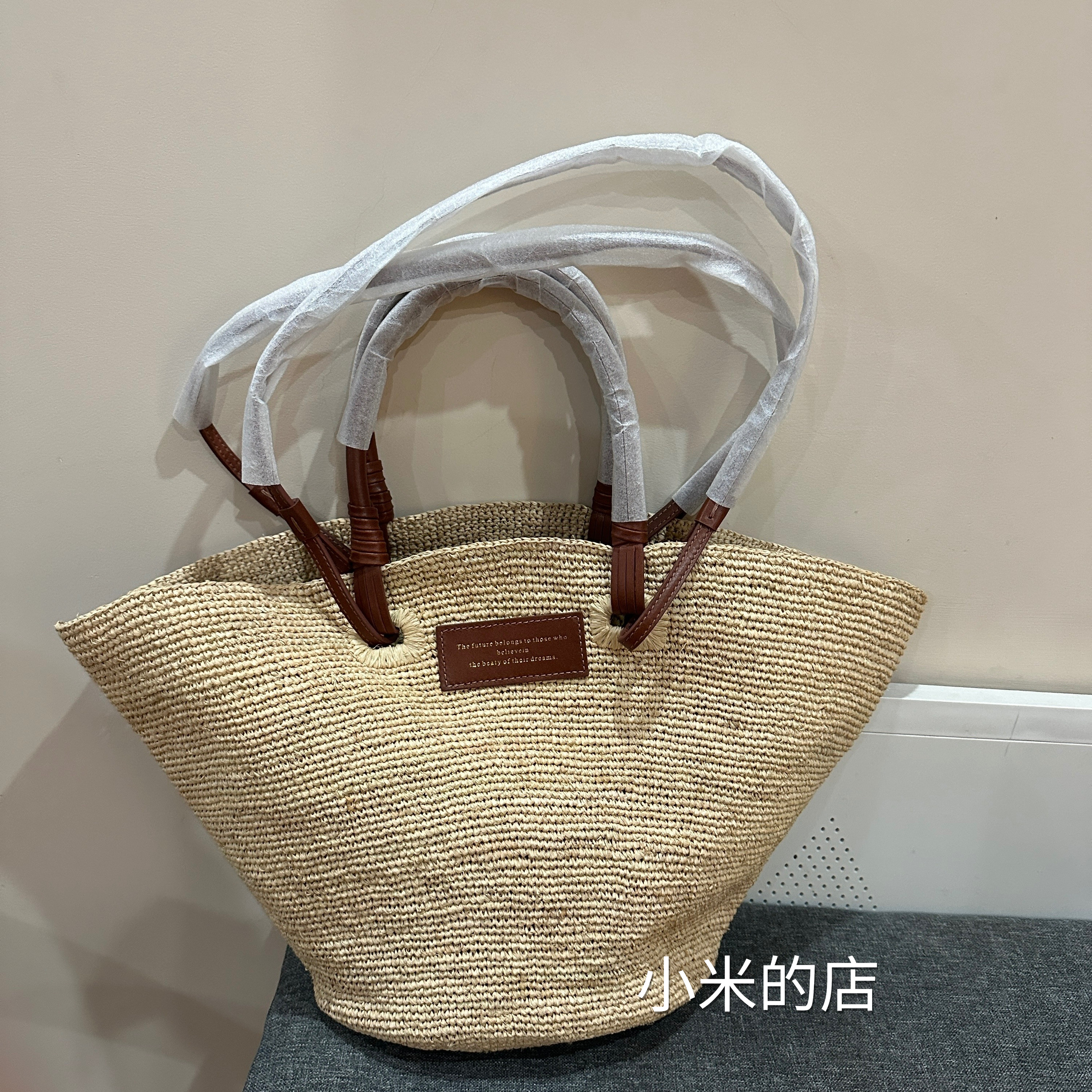 法式拉菲草包!定制肩带2026草编包女单肩斜挎手提包时尚百搭款
