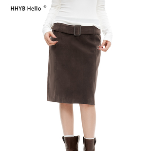 HHYB别来无恙 2025秋季新款百搭气质显瘦复古直筒半身裙女H40032