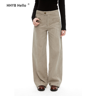 HHYB别来无恙 老钱腔调重工砂洗怀旧脏洗晕染结构线休闲裤Q254321