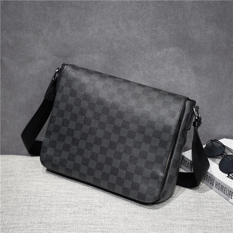 thumbnail for Plaid New Men's Business European and American Fashion Men's Bag Small Backpack Shoulder Bag Casual Bag Plaid Vertical Cross Bag Men