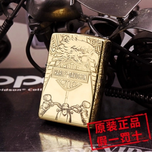 正品ZIPPO芝宝防风打火机DIY纯铜环绕精雕HD传奇哈雷精神摩托机车