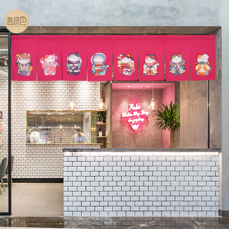 招财猫隔断布前台可定制出餐口