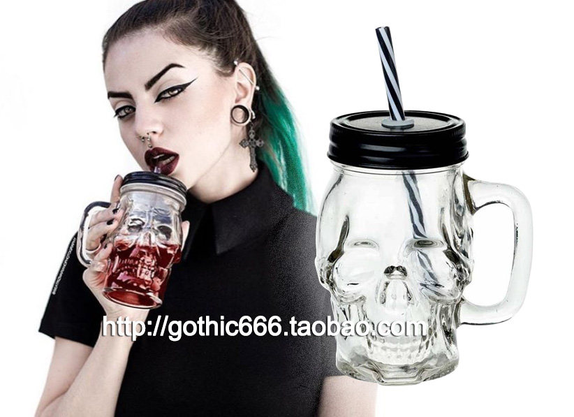 英国正版Alchemy AGJ1 爱的头骨骷髅梅森杯透明玻璃水杯果汁杯|msdalam kategori pinggan mangkuk, Cup/cawan/cerek, Glass - dari Buy2taobao.com untuk memberikan perkhidmatan ejen Taobao profesional membeli