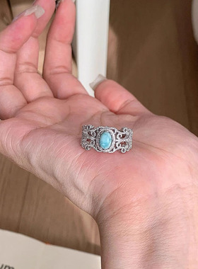 海纹蕾丝甜美小众独特戒指女款