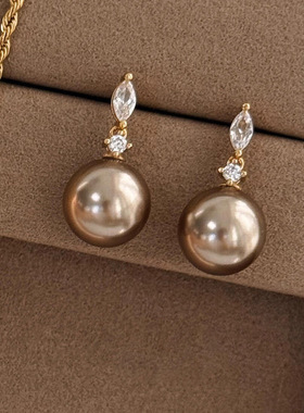 小红书爆款虎眼香槟金吊坠项链