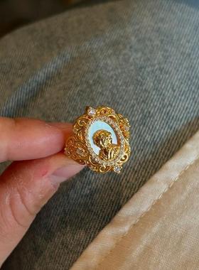 巴洛克女神戒指中古黄金色