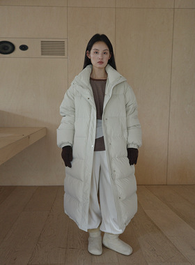 EVERTRUE 90%白鸭绒立领长款羽绒服女冬季新款韩版保暖外套
