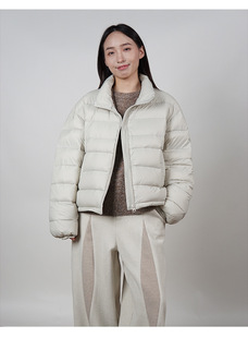 白鸭绒排骨羽绒服轻薄型羽绒服冬季中短款加厚百搭显瘦立领面包服