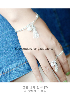 925纯银流苏多圈双层韩国手链