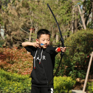 儿童弓箭双箭台直拉弓户外射箭射击玩具亲子游戏套装小孩吸盘箭支