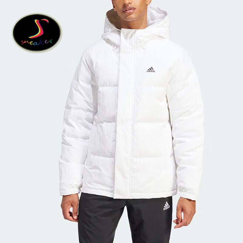 ADIDAS男冬季防风保暖连帽羽绒服