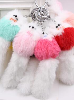 可爱小狐狸毛绒女士包包挂件彩色小老鼠精品店学生书包钥匙扣特价