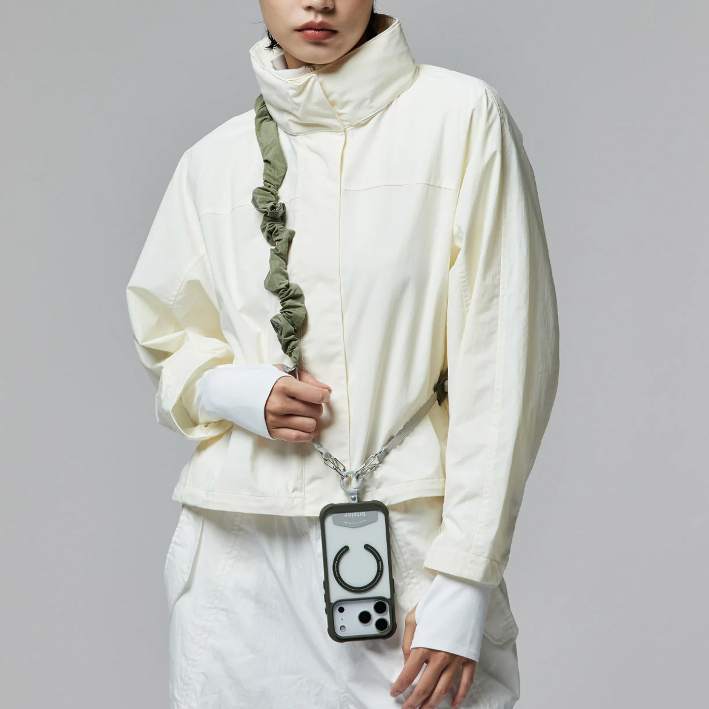 bitplay 圈圈反光背带 手机斜挎可伸缩调节挂绳 高端女款时尚背带