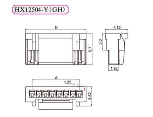 HX12504 HXH接插件 10Y 胶壳1.25带扣