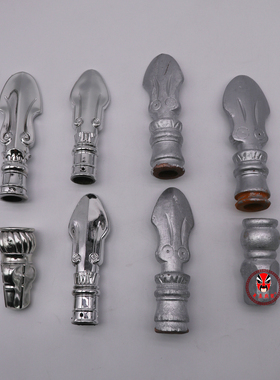 中原戏装 戏曲道具红缨枪花枪配件木质塑料枪头 单枪头双枪头