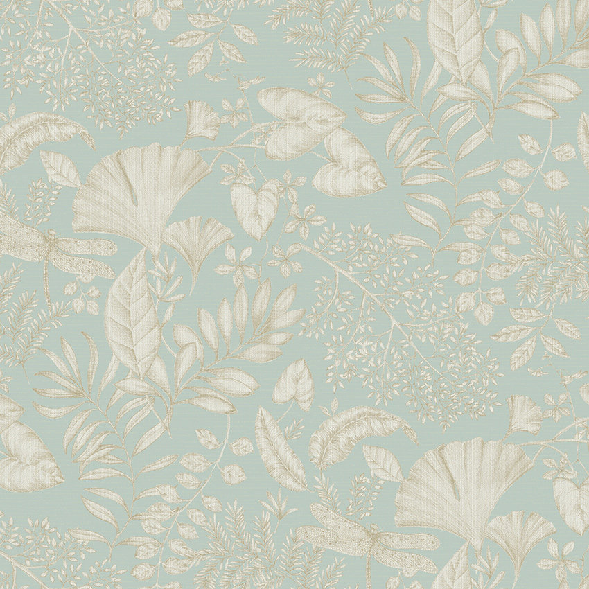 植物园botanical garden丝绸质感壁布环保无缝墙布 美式轻奢田园