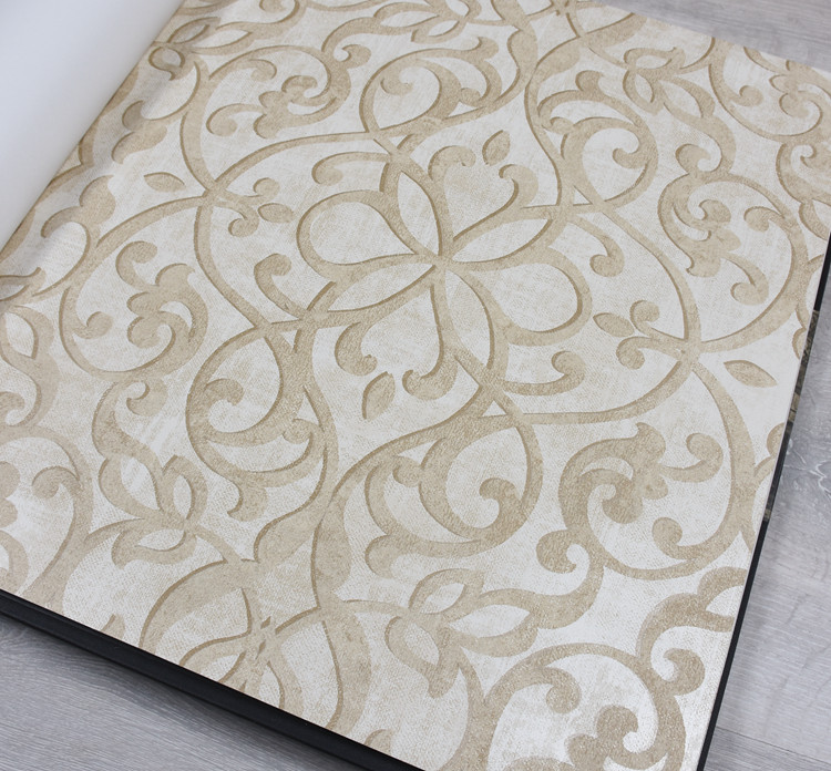 美国原装进口纯纸墙纸WQ新古典大马士花卧室书房略带珠光墙壁纸