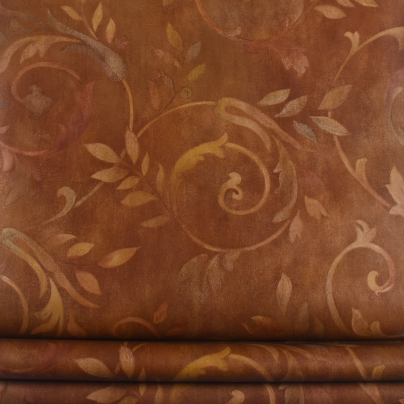 现货 美国原装进口壁纸 美式卧室 复古卷叶草 古典环保纯纸墙纸