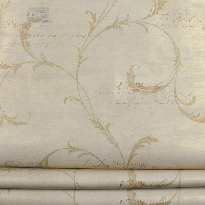 现货 美国原装进口壁纸 美式乡村莨苕叶卧室背景墙 环保纯纸墙纸