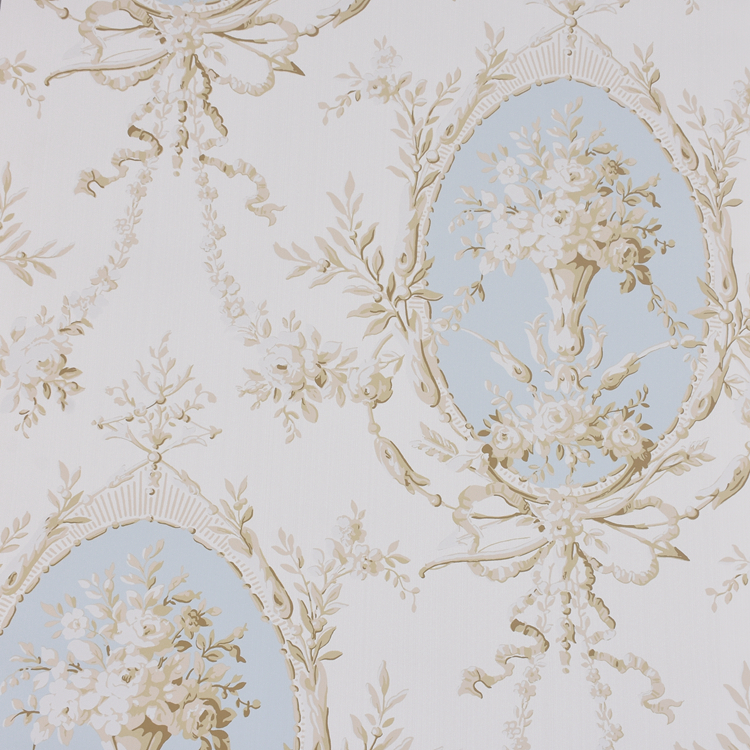 现货法式美式 flower背景墙卧室客厅满铺 清新欧式纯纸环保壁纸