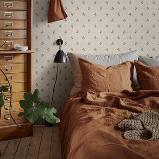 Sandstone 设计师推荐 Mimi 北欧田园小花 木纤维卧室壁纸 墙纸