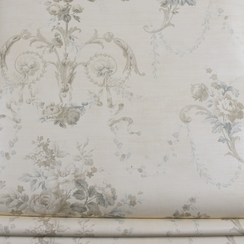 现货 美国原装进口壁纸 美式法式朦胧蓝花 温馨卧室 环保纯纸墙纸