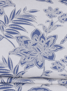 现货 瑞典原装进口墙纸ECO wallpaper Falsterbo蓝色卷叶草纯纸