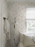 Swedish design warm and cozy small floral eco-friendly wood fiber wallpaper is fully covered in bedrooms, studies and children's rooms thumbnail 7