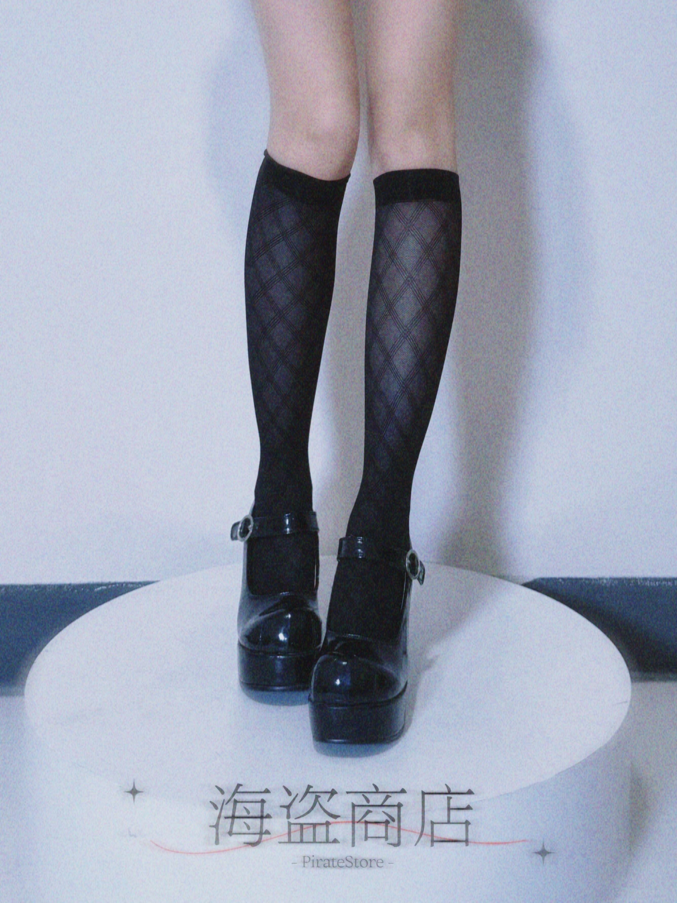 格纹小腿袜 夏季薄款百搭jk制服日常学生lolita通勤菱格气质欧美