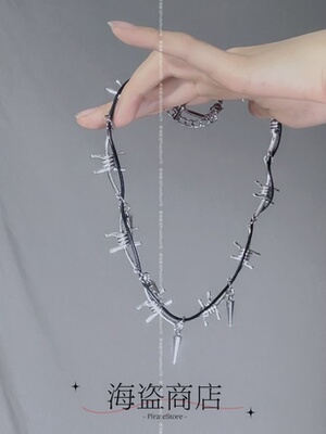 荆棘缠绕 不掉色中性暗黑项链哥特朋克甜酷音乐节男 同款穿搭钛钢