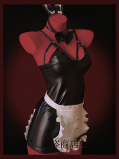 兔系魅魔x皮质感兔女郎围裙套装 性感辣妹私房cos 暗黑俏皮色气