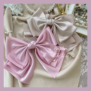 少量 4色质感一绝 超大蝴蝶结发夹甜美百搭优雅复古公主波光粼粼