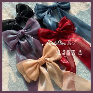 幻想乡 5色人鱼姬偏光色飘带蝴蝶结发夹中号超仙日常百搭柔光超美