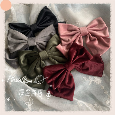 丝绒蝴蝶结优雅复古日常百搭