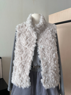 外套 韩系简约仿托卡皮毛一体马甲秋冬毛毛无袖 THENCE 温暖冬日