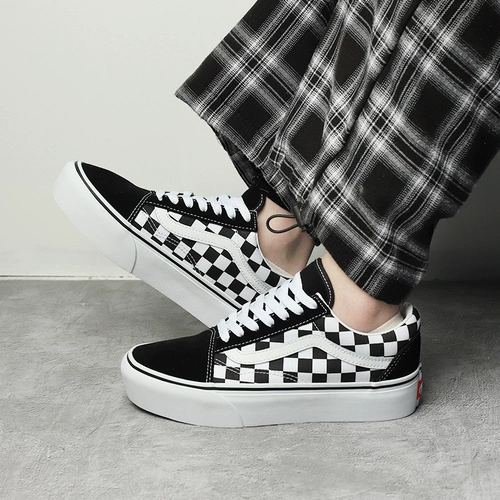 Vans, классические шахматы подходит для мужчин и женщин, повседневные кроссовки, для влюбленных