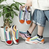 Vans Style 36 Контрастная цветовая строчка с низким содержанием мужской и женской повседневной камеры Canvas The Plate обувь vn0a54f66t6/7/a/a