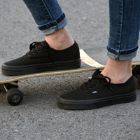 Vans, низкие классические черные повседневные тканевые эспадрильи подходит для мужчин и женщин, кроссовки