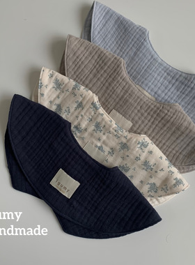 i韩国进口ins防吐奶吸水纯棉纱布围嘴儿童围兜四季百搭柔软口水巾