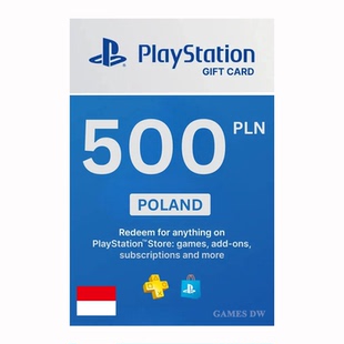 PlayStation Store 500 PLN TOP UP Poland 波兰PSN充值卡PS5/PS4