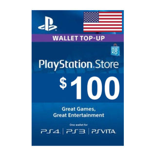 美国PSN100美金充值点卡 Sony PSN Store Gift Card PS5 PS4 Key