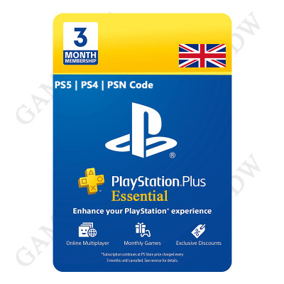 PlayStation Plus 3-Month Membership PS4 PS5 PS Store Code UK