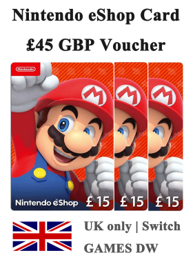 Nintendo eShop Card 45 GBP Voucher UK 英国任天堂充值卡45英磅