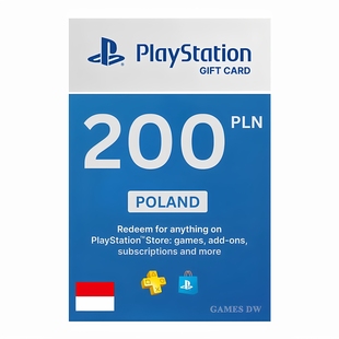 PlayStation Plus PSN 200PLN 波兰兹罗提充值点卡 PS5钱包Top Up