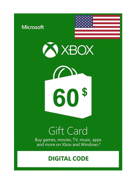 美服Xbox live $60 Gift Card Xbox one/360 60美金礼品卡点卡 US