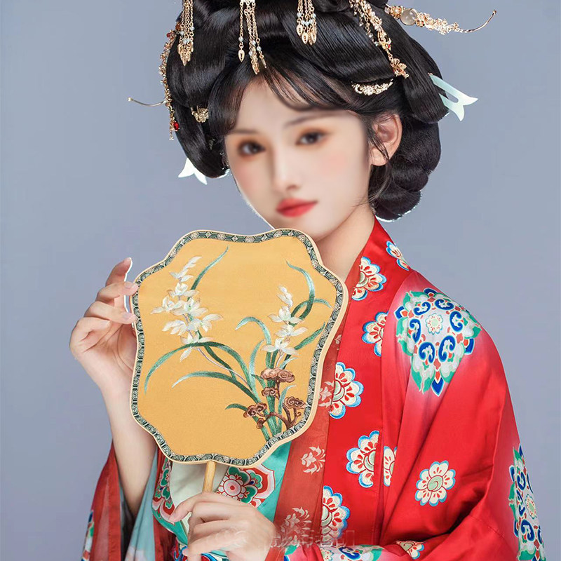 苏州刺绣双面异色团扇子舞蹈扇宫扇女式长柄中式国风古典苏绣,家居饰品,工艺扇/团扇/喜扇/折扇,淘宝优惠券,粉丝福利购,淘宝优惠卷