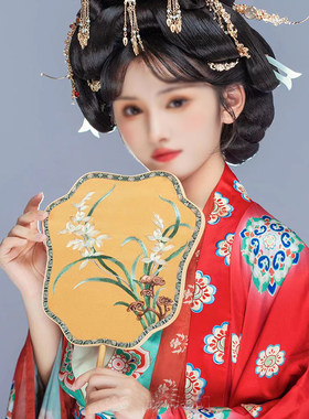 苏州刺绣双面异色团扇子中式古风