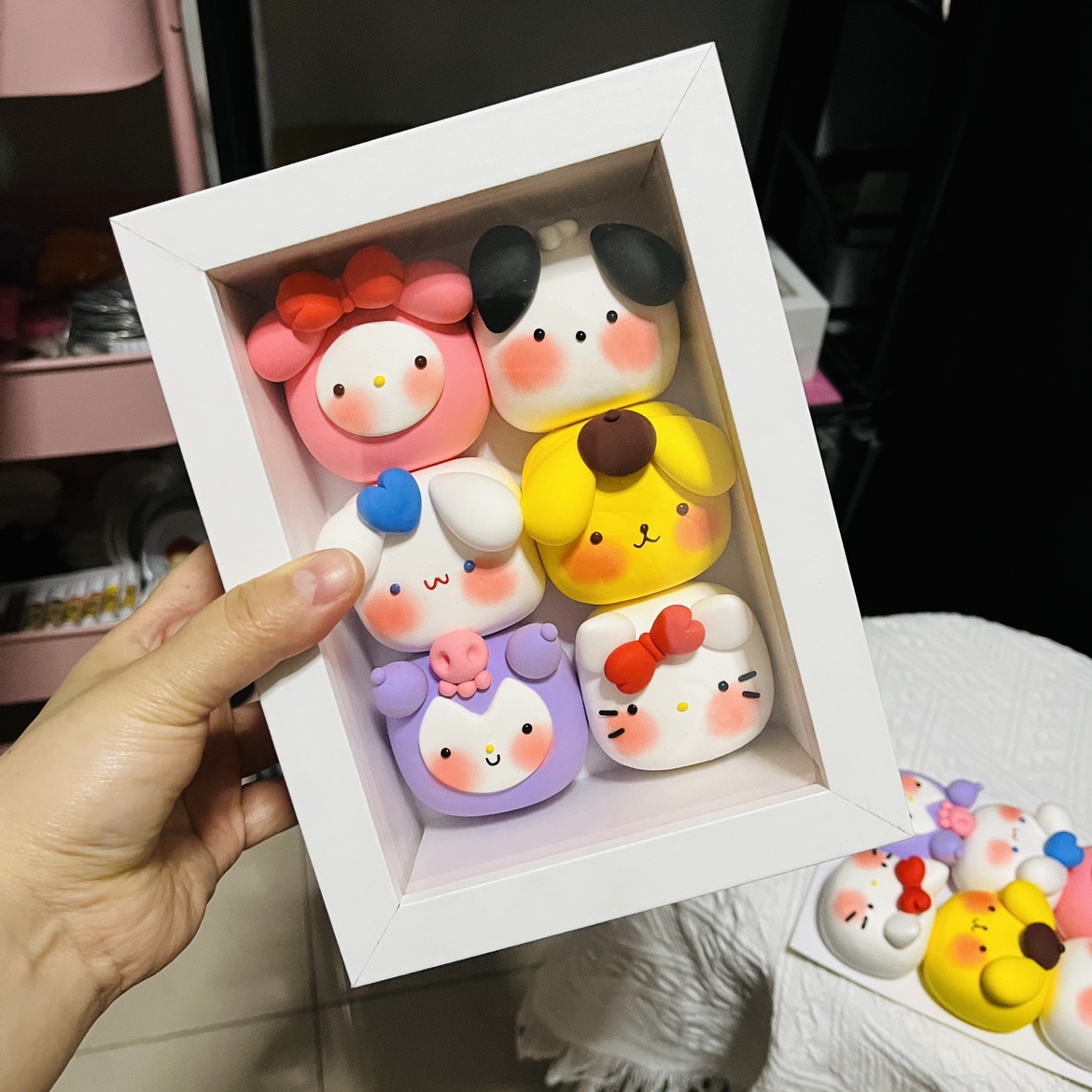 娃娃屋超轻粘土黏土手工diy 囡茜南茜多多妹盲盒小屋收纳防尘相框