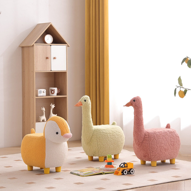 网红滑轮带娃凳企鹅凳大白鹅凳矮凳客厅茶几凳换鞋凳动物凳儿童凳,住宅家具,卡通凳/异形凳,淘宝优惠券,粉丝福利购,淘宝优惠卷