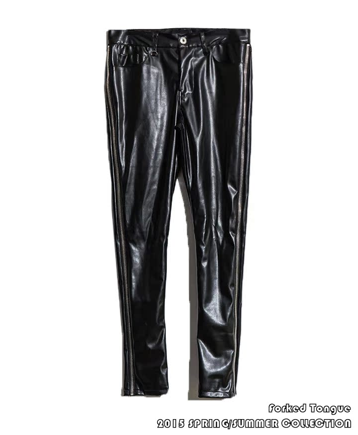Pantalon cuir homme FORKED TONGUE - Ref 1491223 Image 1